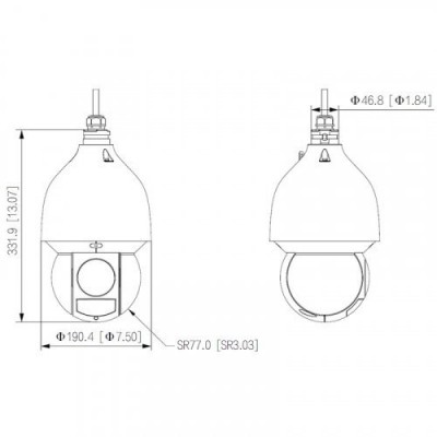 IP Speed Dome відеокамера 2 Мп Dahua DH-SD5A232XB-HNR (4.8-154 мм) з AI функціями для системи відеоспостереження